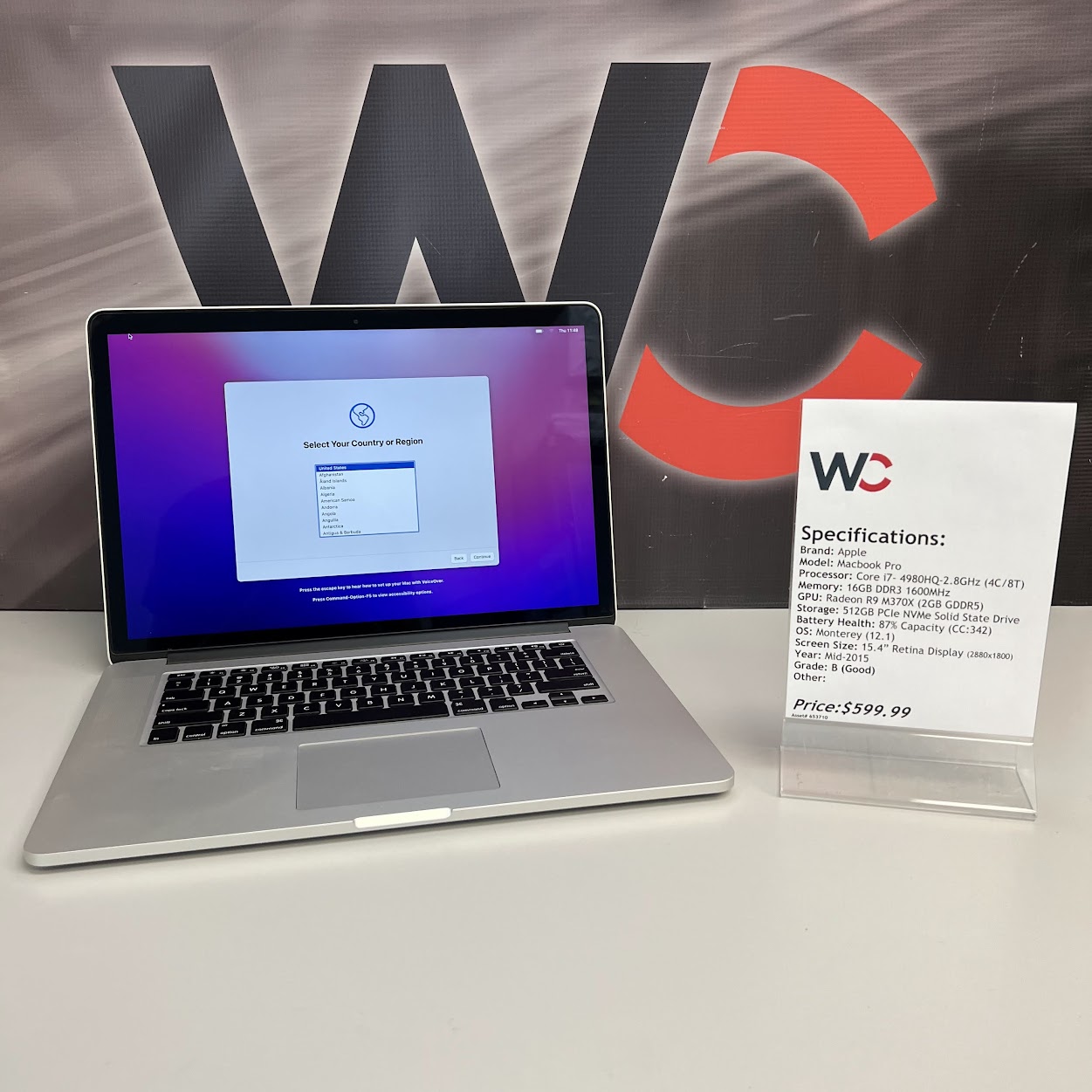 かんたんラ】 Apple - 新品バッテリー MacBookPro 2015 Montrery